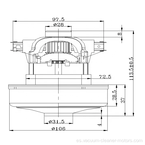 Motor de aspiradora inteligente eléctrico de 100-240 V